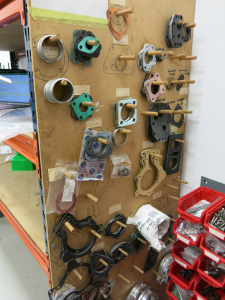 Peg Board & Crate of Assorted Jaguar Gaskets & Seals (As Viewed).