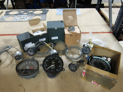 12 x Assorted Jaguar Gauges to Include: Dual Capillary Gauges, Fuel & Speedo (9 x New & 2 x Old).
