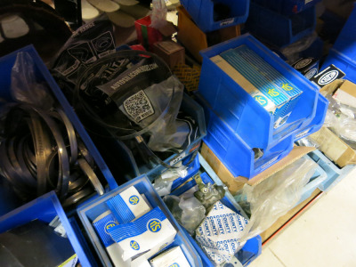 Bay of 3 Shelves with Large Quantity of Approx 50 x Bins & Loose, Mainly Classic Jaguar Brake Parts to Include: 8 x Pairs of Jaguar Brake Discs, 5 x Brake Drums, Crate of Brake Shoes, Large Quantity of Assorted Brake, Master & Slave Cylinders, Pads & Othe