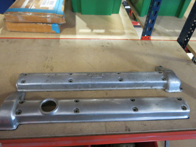 Pair of Jaguar XK Cam Shafts Covers in Aluminium.