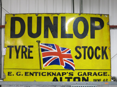 Dunlop Tyre Stock 'E.G. Enticknap's Garage Alton Phone 46. Size H120 x W183cm.