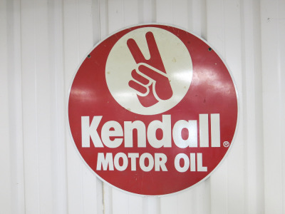 Kendall 'Motor Oil' Vintage Original Tin Sign. Size Dia 59cm