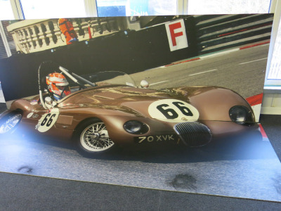 Classic Care Racing Scene Picture on 2 x Boards (Jaguar C Type - 66). Each Board Size H125cm x W350cm.