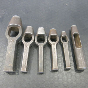 Set of 6 Vintage Leather Hole Cutters.