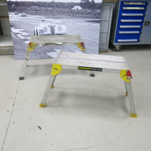 2 x Assorted Folding Work Platform to Include: 1 x Wickes & 1 x Youngman.