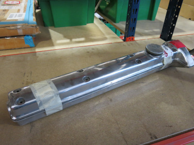 Pair of Jaguar XK Cam Shafts Covers in Polished Aluminium.