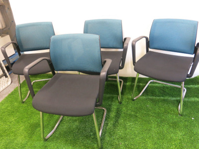 4 x Edge Design Canter Leaver Office Chairs on Chrome Base. Model KDMC52C-OMEGA66113, DOM 13/02/2018.
