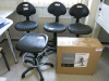 6 x Laboratory/Draughtsman Operator Chairs with Black PVC Seat (One New Boxed).