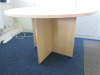 Light Wood Furniture (Located Throughout the Tower Building Offices) to Include: 2 x Round Tables, Wave Desk & Pedestal, Pigeon Hole Cabinet, 4 Drawer & 2 Drawer Filing Cabinets, 2 Door Cupboard, 4 x Chrome Framed Blue Hopsack Chairs, 4 x Operators Chairs - 5