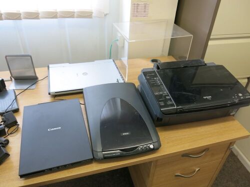 Large Quantity of Assorted Office I.T (Located Throughout Both Buildings, Excluding Items Previously Lotted) to Include: PC's, Monitors, 3 x Dyno Label Printers, Scanners, Misc Printers, Keyboards, Mice, Etc (As Viewed). NOTE: hard drives to be removed.