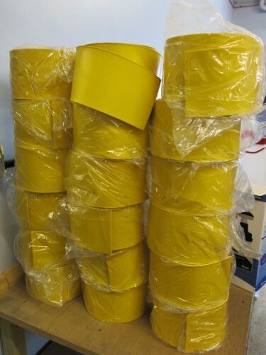 18 x Rolls of 4" Wide Yellow Coloured PVC Heat Shrink Edging. (Tower Building).