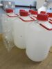 9 x 5 Litre PVC Cannisters. - 3