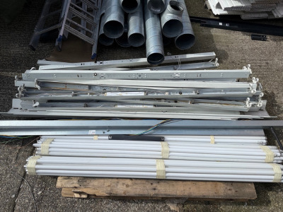 14 Flouresent Light Fittings with Covers, Approx 60 Flouresent Tubes, plus Double Ceiling Mounted Light Fittings.