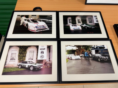 4 x Framed & Glazed Photographs of Classic Jaguars. Size 39 x 30cm