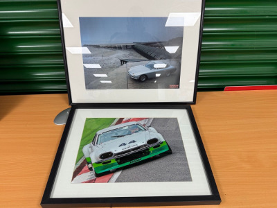 2 x Framed & Glazed Photographs of a Jaguar XJS & a Lamborghini 350GT. Size 59 x 46cm.