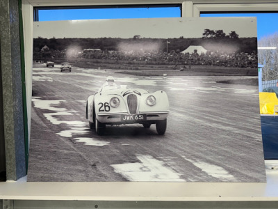 Large Unframed Picture of a Jaguar XK Racing.