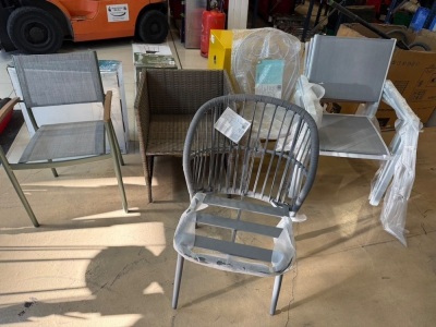 8 x Assorted Outdoor Chairs.