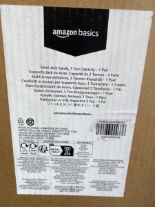 Pair of Amazon Basics 3 Ton Axle Stands in Box.
