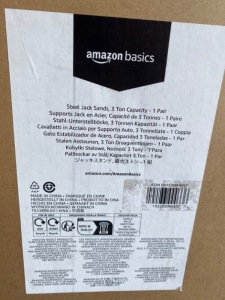 Pair of Amazon Basics 3 Ton Axle Stands in Box.