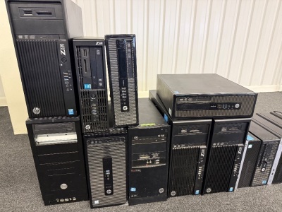 14 x Assorted PC's Sold As Viewed/Inspected. NOTE: all HDD's to be removed.