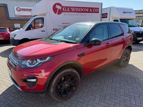 AE16 ZBY: (2016) Land Rover Discovery Sport HSE TD4 SUV in Red. 7 Seater with Panoramic Roof & Tinted Windows. Automatic 9 Gears, Diesel, 1999cc. Mileage 48,250. MOT Expires 14th April 2026. Comes with 2 x Keys, V5C Logbook & Service History (As Viewed