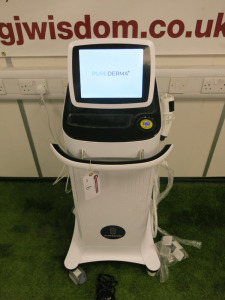 Pureskin Pure Derma Non Surgical Skin Treatment Machine, S/N 12535190796, YOM 2023. Comes with 1 x Applicator, 1 x Foot Pedal & 4 x 64 & 1 x 36 Interchangeable Needle Insulated Microneedles.