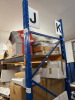 Approx 30 Bays or Boltless Racking in Orange & Blue to Include: 34 x Uprights (260cm x 90cm), 88 x Crossbeams (270cm) & 44 x Assorted Wood & Slate Shelves. NOTE: located London, E9, buyer to view & collect by appointment only and supply sufficient labour - 5