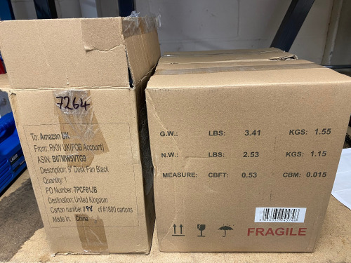 3 x Amazon 9" Desk Fans, Boxed.