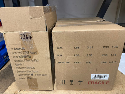 3 x Amazon 9" Desk Fans, Boxed.