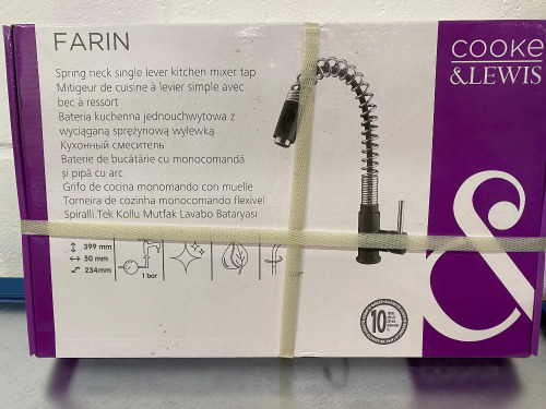 5 x Cooke & Lewis Farin New/Boxed Spring Neck Single Lever Kitchen Mixer Tap.