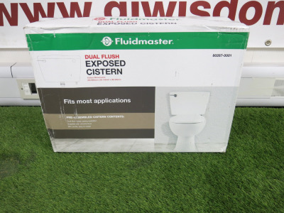 Boxed Fluidmaster Dual Flush Exposed Cistern, Type 80267-0001.
