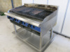 Blueseal Commercial Stainless Steel Gas Chargrill with Shelf Under & Rear Rollers. Size H110 x W120 x D80cm. - 3