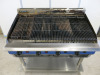 Blueseal Commercial Stainless Steel Gas Chargrill with Shelf Under & Rear Rollers. Size H110 x W120 x D80cm. - 4
