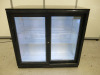 Polar G Series Double Sliding Door Back Bar Bottle Cooler, Model GL10-07, S/N CK210601840. Size H85 x W90 x D51cm.
