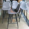 7 x Grey Quilted Effect High Stalls on Metal Frame. - 4