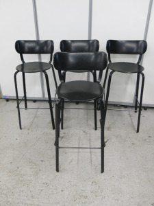 4 x Lapalma Stil Barstool in Black Powder Coated Metal. Size H98cm.