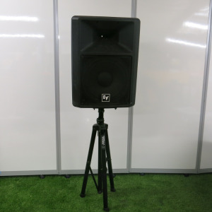 4 x Assorted Speakers to Include: 1 x Electro Voice 300w Speaker, Model SX300 with Gorilla Tripod Stand, 1 x Studiomaster 75w Speaker, Model Drive 12a with NJS Tripod Stand, Pair of Proel Flash 8A V2 Speakers & Pair of Behringer B210D Speakers.
