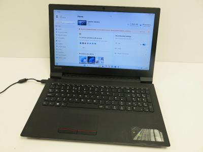 Lenovo 15.6" Laptop, Model V110. Running Windows 11 Home. Intel Core i3-6006U, CPU @ 2.00GHz, 8GB RAM, 465GB HDD. Comes with PSU. NOTE: battery requires attention, unable to power without lead.