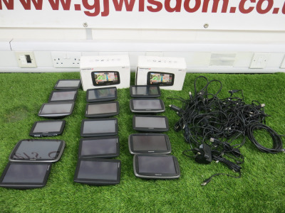 18 x Assorted TomTom to Include: 2 x GO520, 1 x 4FL60, 6 x 4EN52, 2 x 4EN42, 1 x 4EQ50 & 7 Others. Comes with an Assortment of Leads.