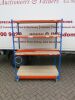 RapidRacking Shelf Trolley in Blue & Orange with 5 x Chipboard Decks, Size H170 x W122 x D61cm.