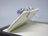 Pair of 18ct White Gold Earrings with Round Precious Purple Stone Stud & Diamond Cluster Surround in Box. RRP Unknown. NOTE: missing clasps. - 3