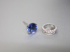 Pair of 18ct White Gold Earrings with Round Precious Purple Stone Stud & Diamond Cluster Surround in Box. RRP Unknown. NOTE: missing clasps. - 4