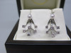 Pair of 18ct White Gold Earrings, Diamond Fan Drop with 6 x Diamond Stones (0.35ct) & Pearl Studs in Box. RRP &pound;1740. - 5