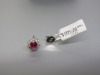 Pair of 18ct White Gold Earrings with Round Ruby Stone Stud & Diamond Cluster Surround in Box. RRP &pound;1595. NOTE: missing 1 x clasp. - 3