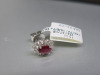 Pair of 18ct White Gold Earrings with Oval Ruby Stone Stud & Diamond Cluster Surround (0.5ct) in Box. RRP &pound;1425. NOTE: missing 1 x clasp. - 4
