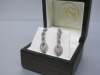 Pair of 18ct White Gold Earrings with Diamond Twisted Cluster Drop in Box. RRP Unknown. - 2