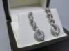 Pair of 18ct White Gold Earrings with Diamond Twisted Cluster Drop in Box. RRP Unknown. - 4