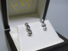 Pair of 18ct White Gold Earrings with 3 x Diamond Studs in Box. RRP &pound;995. NOTE: 1 x gold coloured & 1 x silver coloured back. - 2