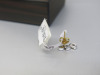 Pair of 18ct White Gold Earrings with 3 x Diamond Studs in Box. RRP &pound;995. NOTE: 1 x gold coloured & 1 x silver coloured back. - 4