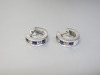 Pair of 18ct White Gold Hoop Earrings with 2 x Diamond & 3 x Sapphire Studs (Dia 0.30ct) in Box. RRP &pound;1595. - 3